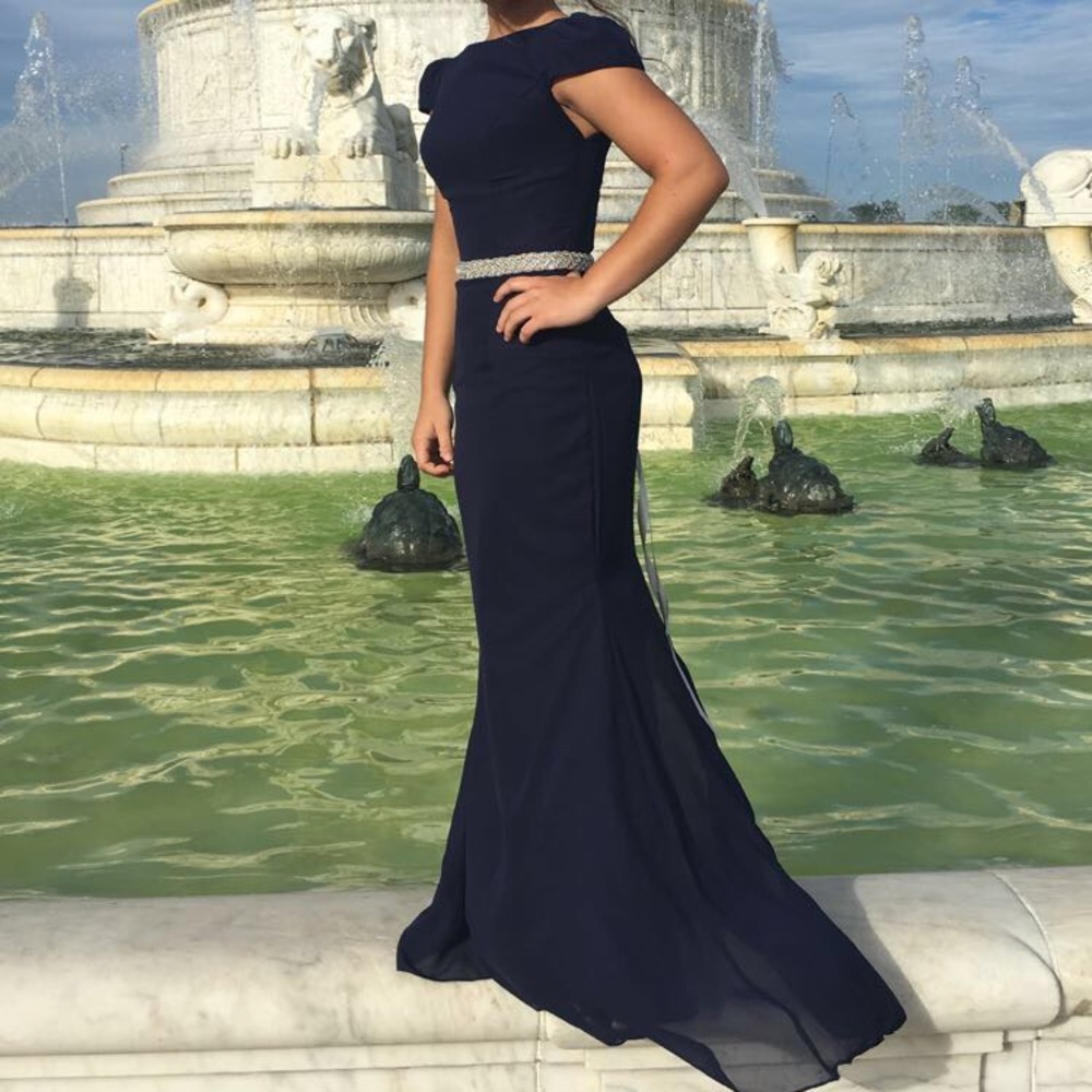 Navy blue bridesmaid/ prom dress
